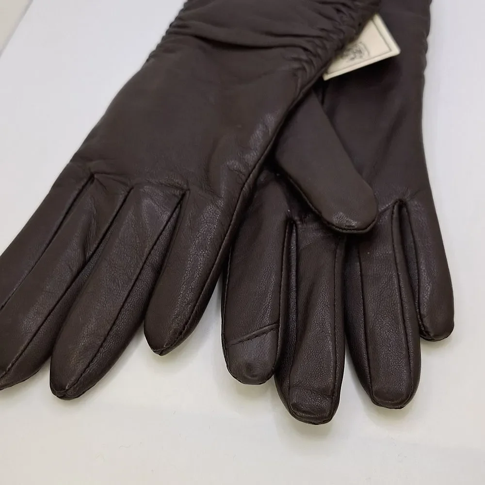genuine leather gloves women's Butter soft brown